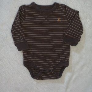 Brown Striped Baby Onesie